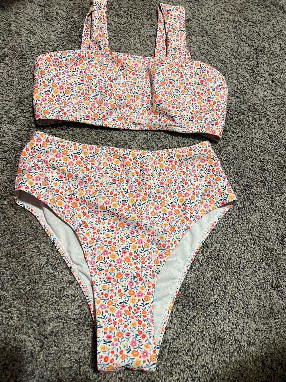 High-Waist Floral Bikini Set in Multicolor